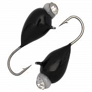 Капля с ушком d 4,0 мм, вес 1,1 гр, обмазка с камнем черная /10 шт/